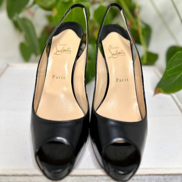 Christian Louboutin Women’s Black Slingback Heels - Picture 2 of 9